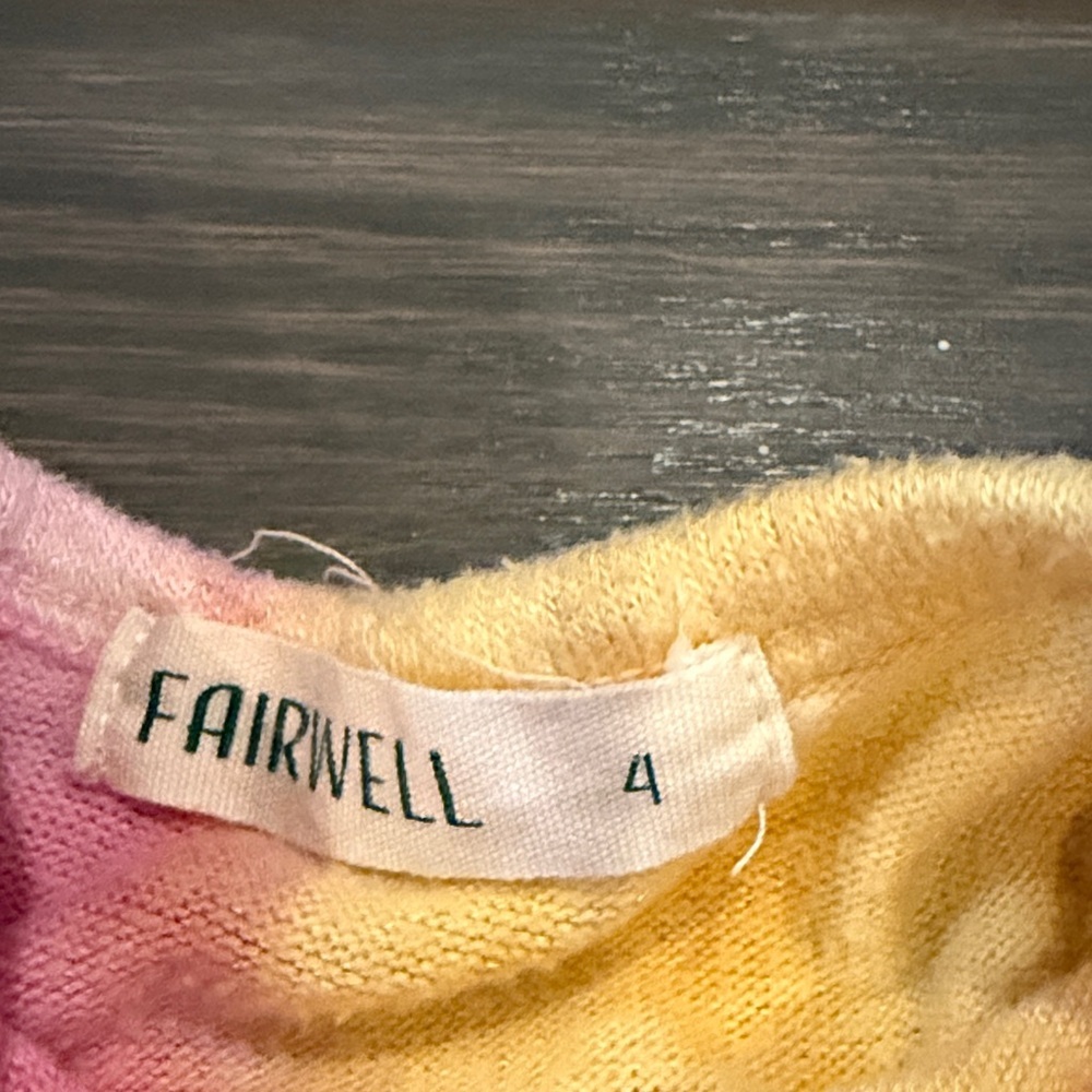 Fairwell Tie-Dye Knit Ruffle Baby Jumpsuit in Pink, Yellow, and Blue - Picture 2 of 3